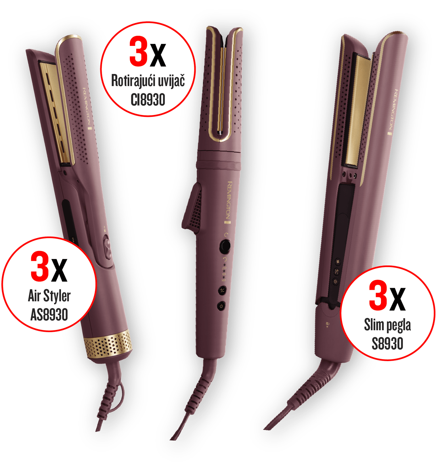 Nagrade: 3x Air Styler AS8930, 3x Rotirajući uvijač CI8930, 3x Slim pegla S8930